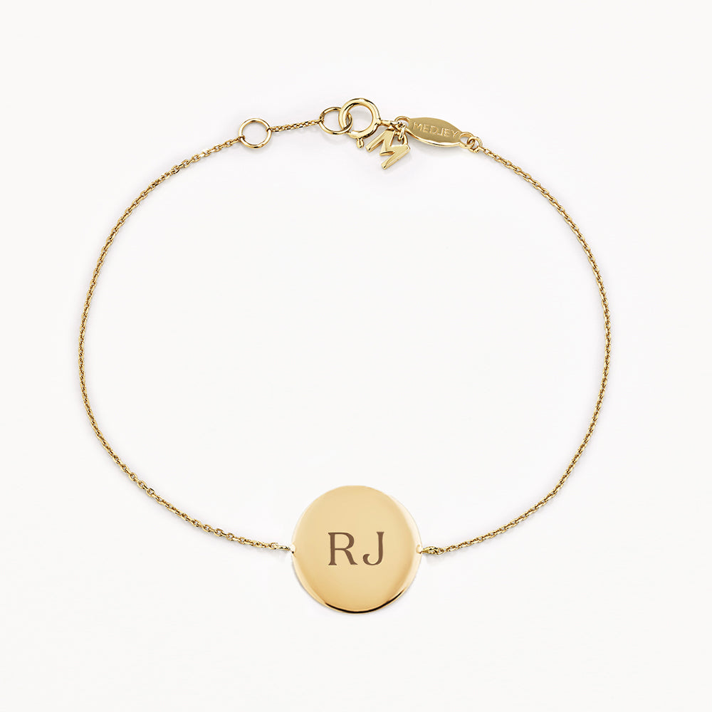 Personalized Gold Round Charm Bracelet