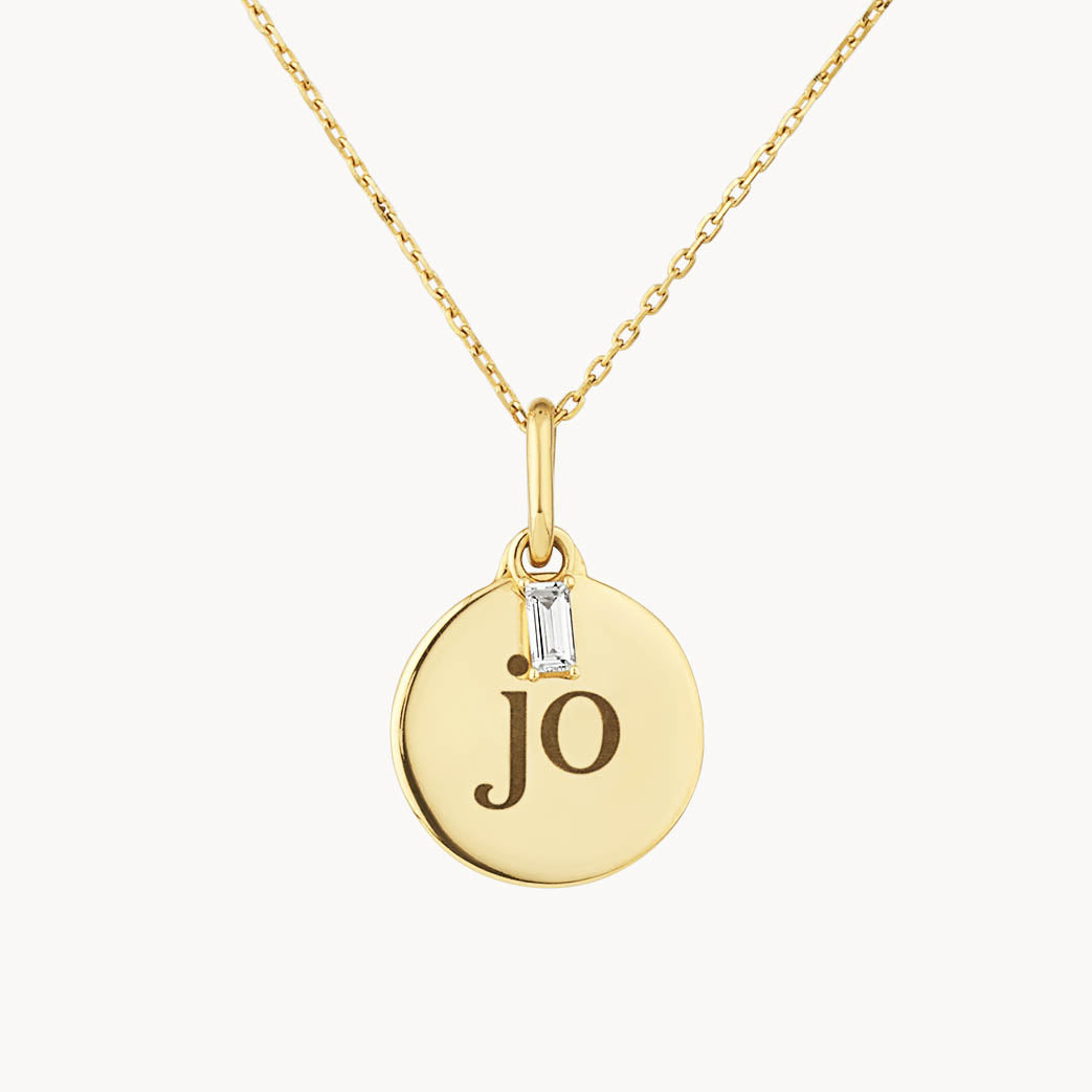 Radiant 0.06 TCW Baguette Lab-Grown Diamond Initial Necklace