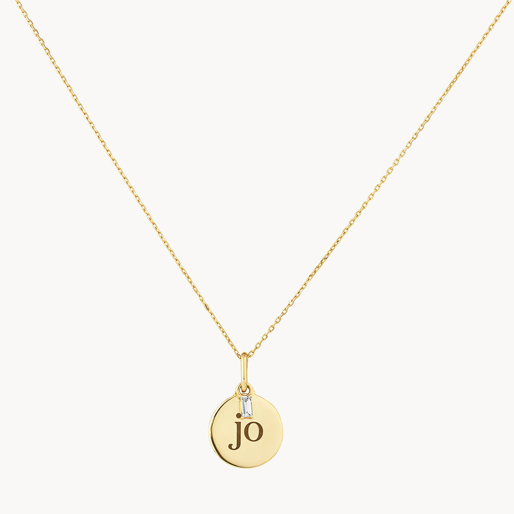 Radiant 0.06 TCW Baguette Lab-Grown Diamond Initial Necklace