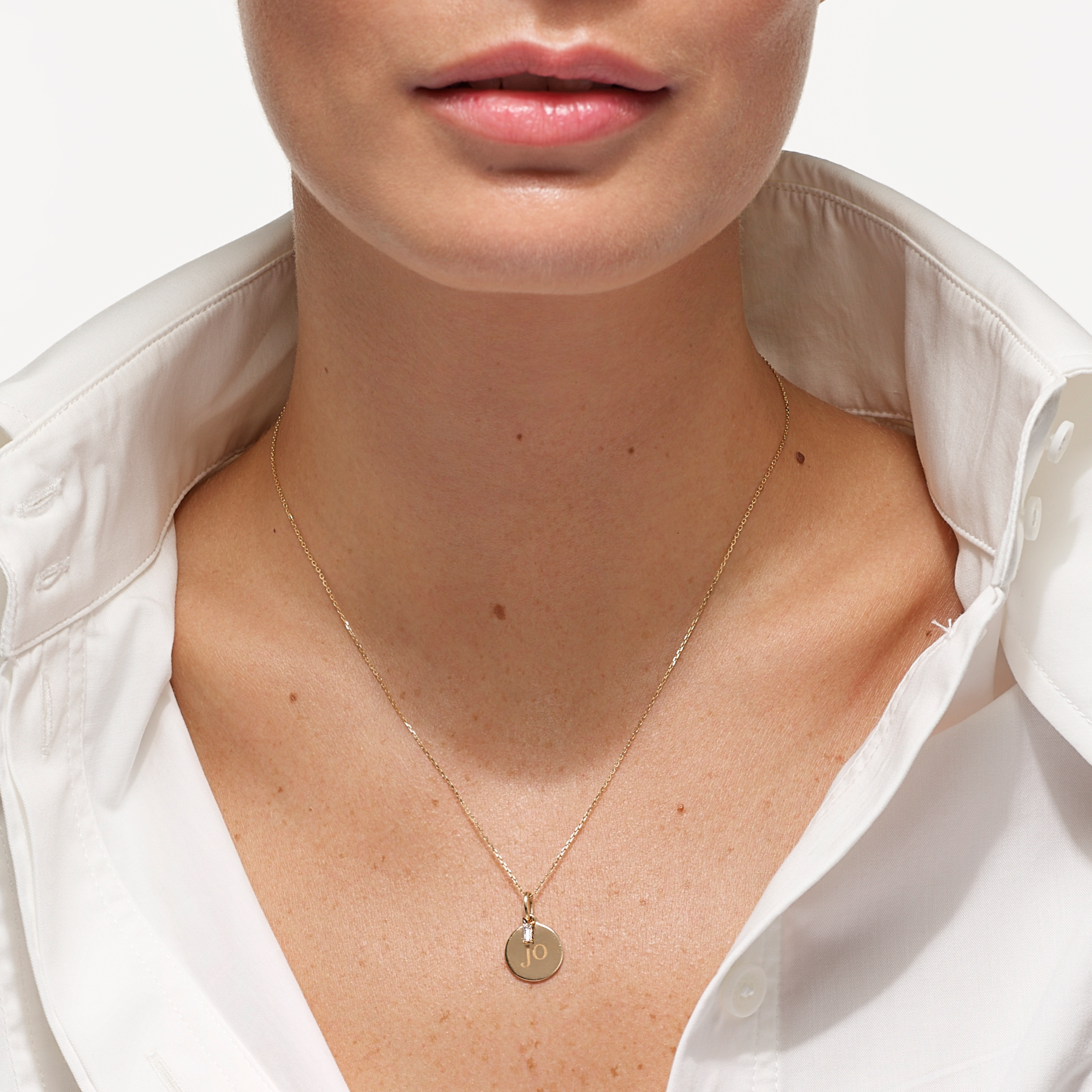 Radiant 0.06 TCW Baguette Lab-Grown Diamond Initial Necklace