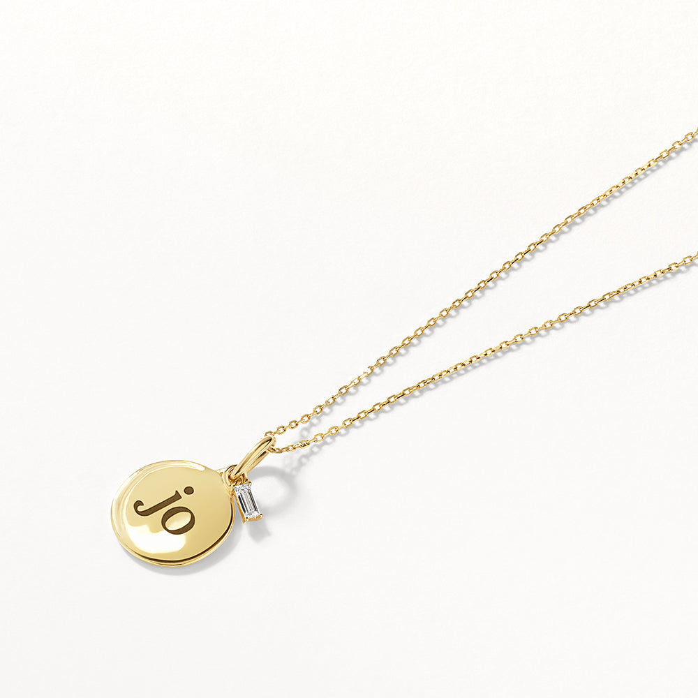 Radiant 0.06 TCW Baguette Lab-Grown Diamond Initial Necklace