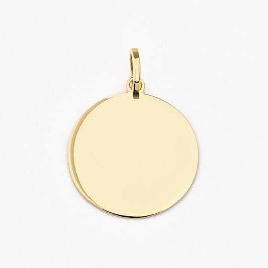 Personalized Gold Disc Pendant Necklace