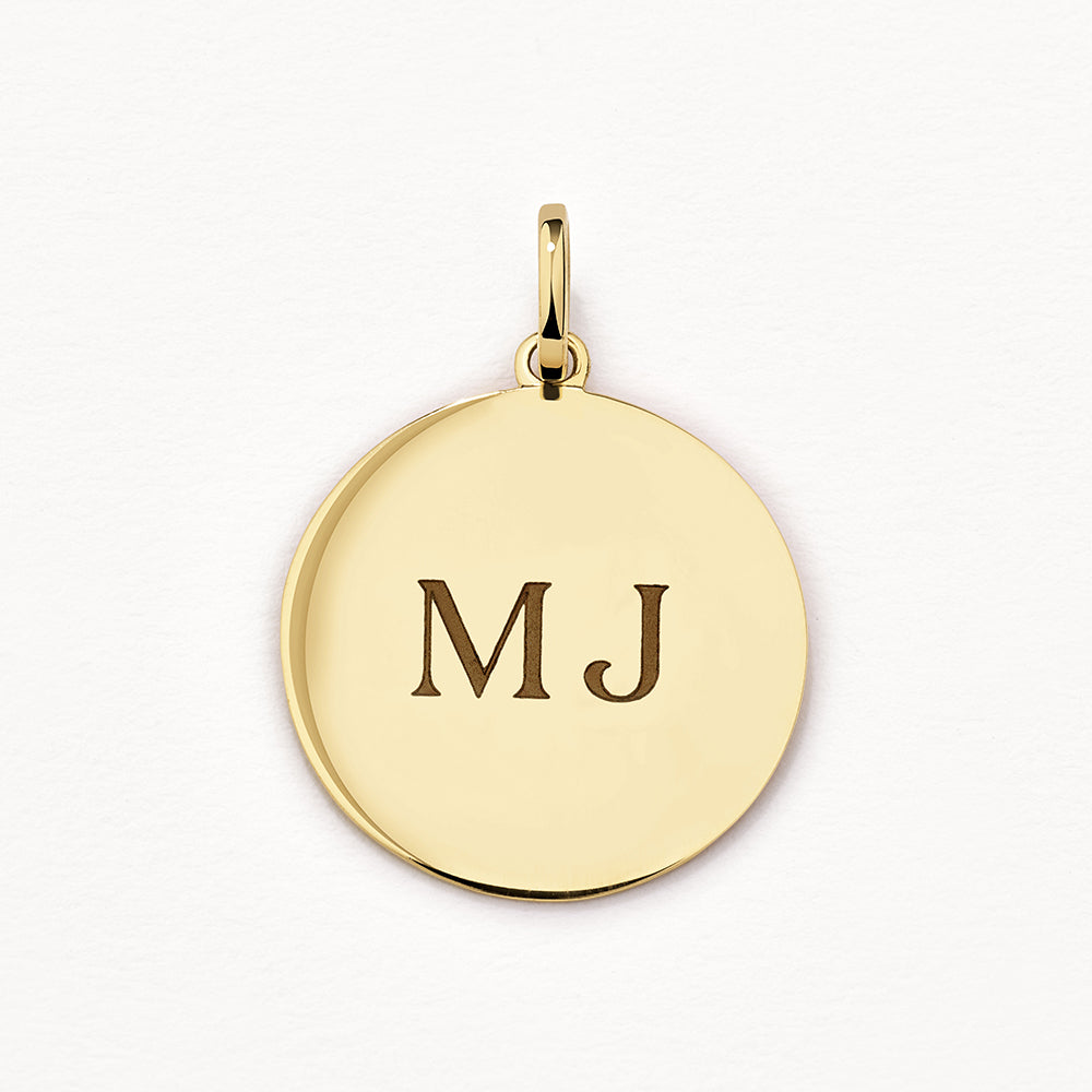 Personalized Gold Disc Pendant Necklace