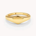 Load image into Gallery viewer, Personalized Hexagon Signet Wedding Band in Gold
