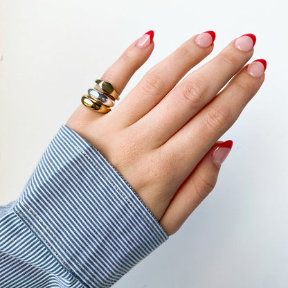 Personalized Hexagon Signet Wedding Band in Gold 8
