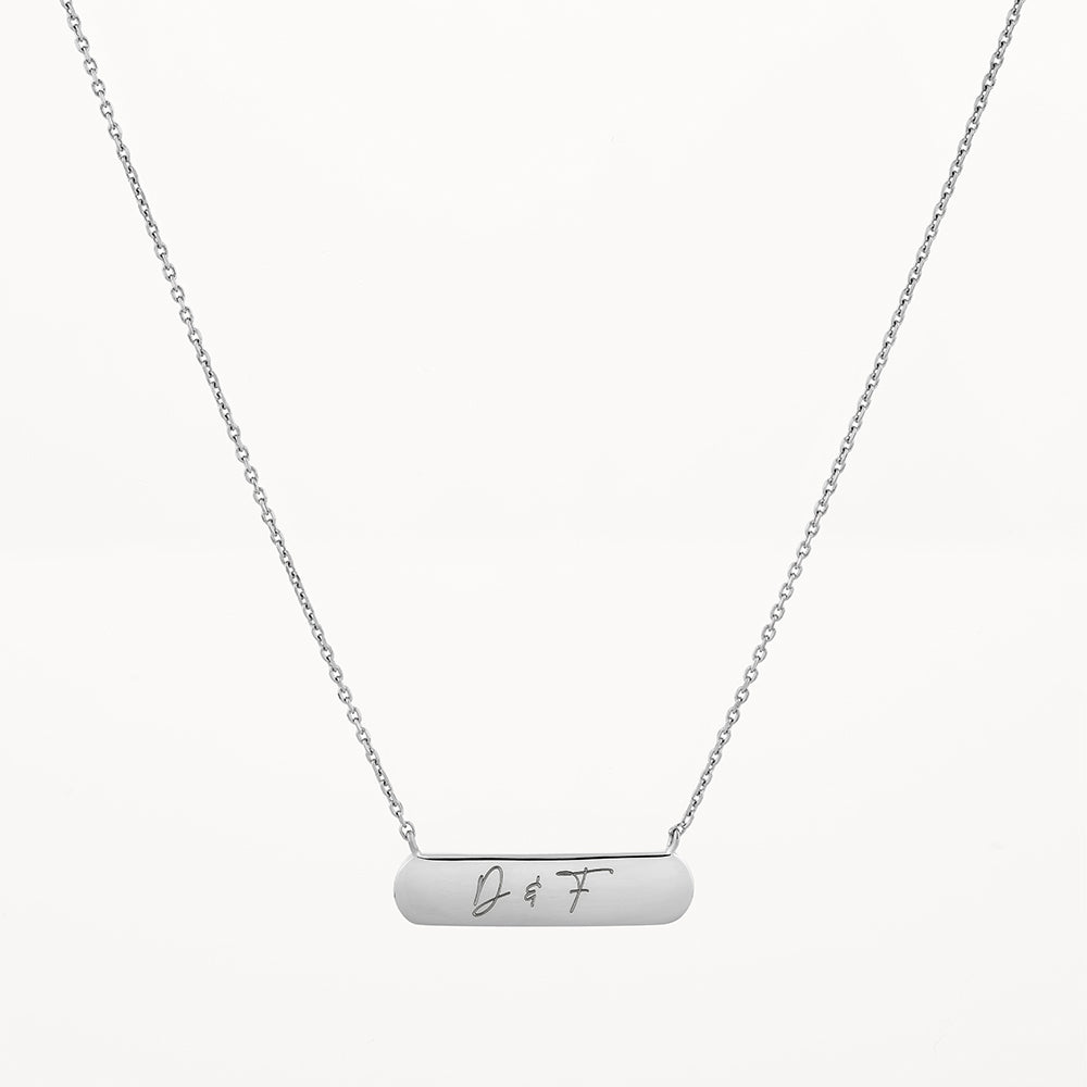 Customizable Sleek Bar Necklace with Personal Engraving