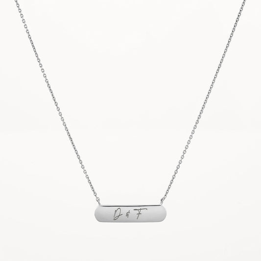 Customizable Sleek Bar Necklace with Personal Engraving