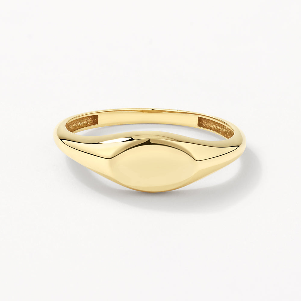 Customized Monogram Oval Signet Wedding Ring