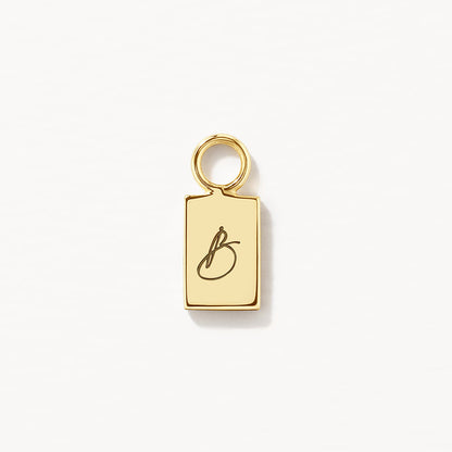Personalized Gold Rectangle Charm Pendant Earrings 9