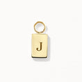 Load image into Gallery viewer, Personalized Gold Rectangle Charm Pendant Earrings
