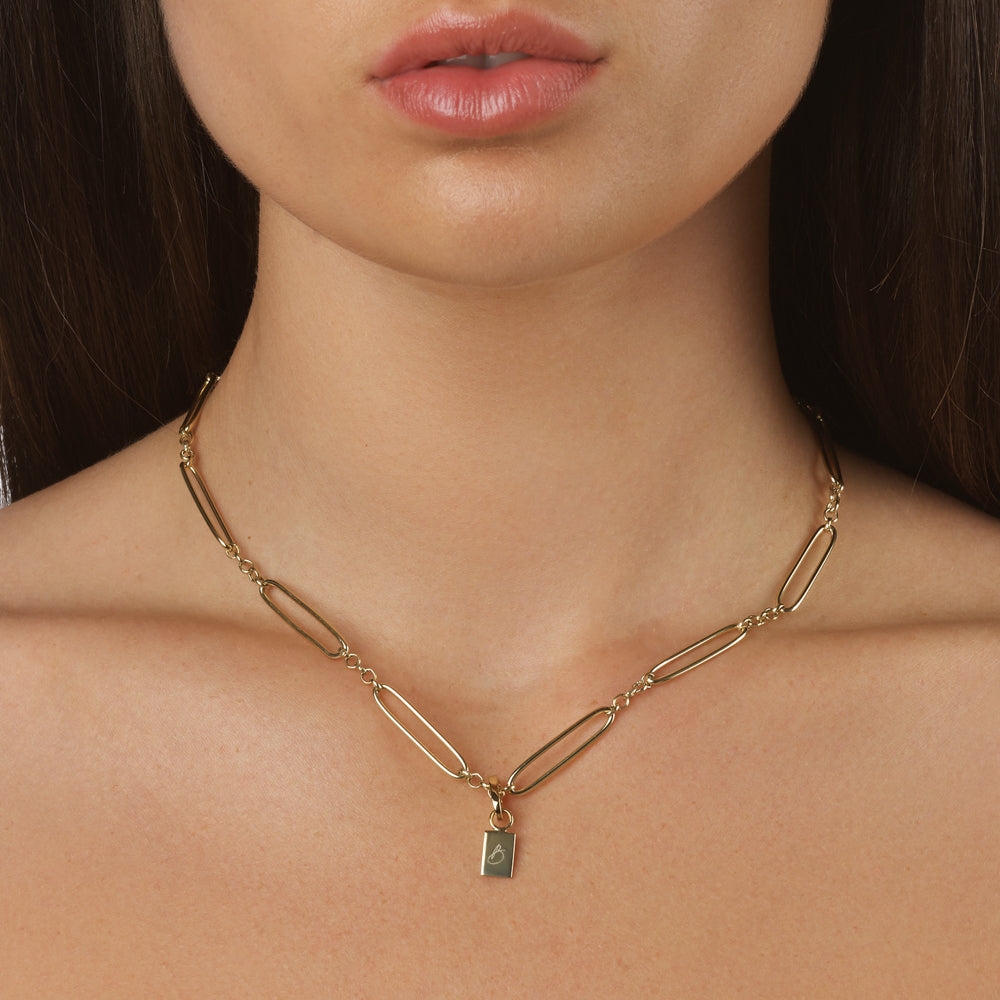 Personalized Gold Rectangle Charm Pendant Earrings 8