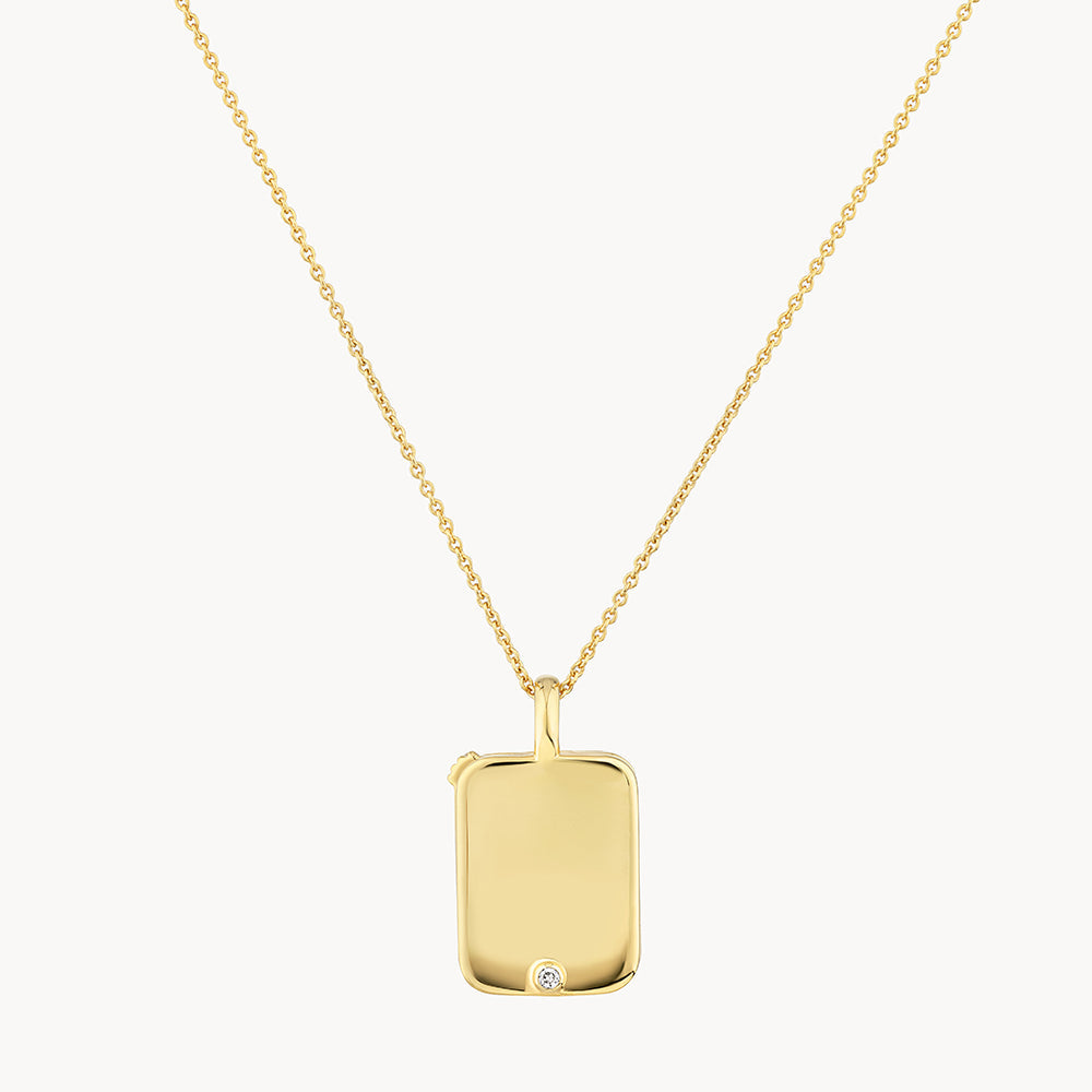 Round Lab Grown Diamond Engravable Flip Locket Necklace - 0.01 TCW 3