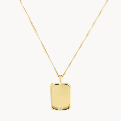 Round Lab Grown Diamond Engravable Flip Locket Necklace - 0.01 TCW 3