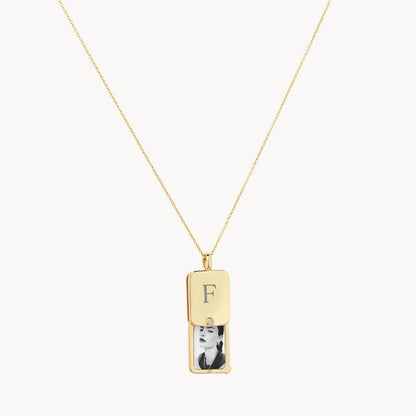 Round Lab Grown Diamond Engravable Flip Locket Necklace - 0.01 TCW 6