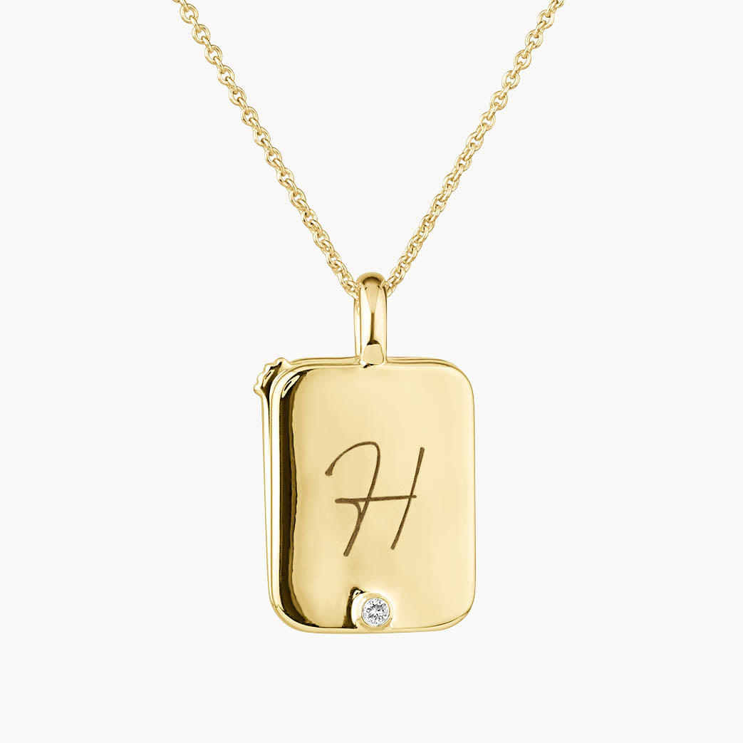 Round Lab Grown Diamond Engravable Flip Locket Necklace - 0.01 TCW 2