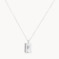 Load image into Gallery viewer, Radiant 0.01 TCW Diamond Rectangle Flip Locket Necklace - Engravable Charm
