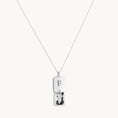 Load image into Gallery viewer, Radiant 0.01 TCW Diamond Rectangle Flip Locket Necklace - Engravable Charm
