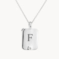 Load image into Gallery viewer, Radiant 0.01 TCW Diamond Rectangle Flip Locket Necklace - Engravable Charm
