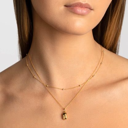 Personalized Gold Rectangle Locket Necklace 7