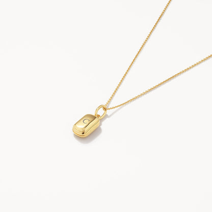 Personalized Gold Rectangle Locket Necklace 6