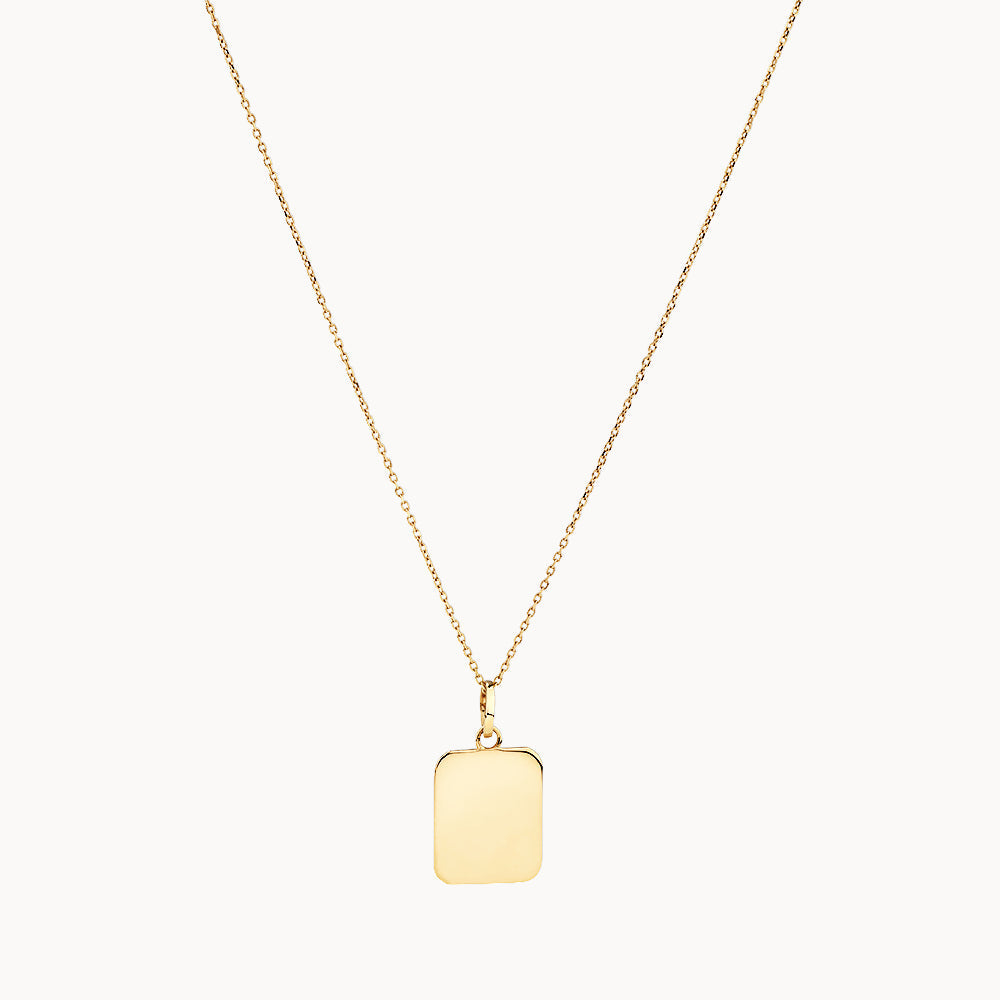 Personalized Gold Rectangle Pendant Necklace