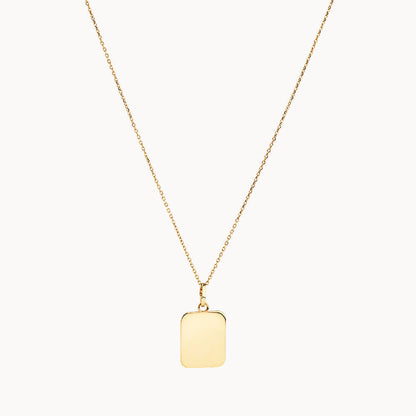 Personalized Gold Rectangle Pendant Necklace 2