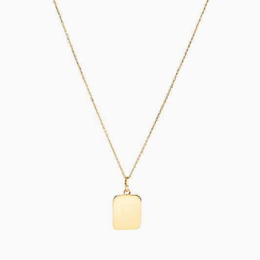 Personalized Gold Rectangle Pendant Necklace