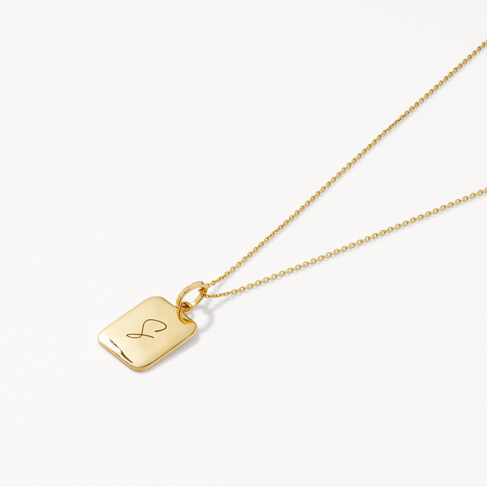 Personalized Gold Rectangle Pendant Necklace