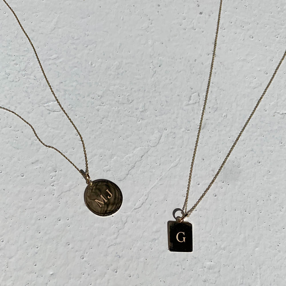 Personalized Gold Rectangle Pendant Necklace 13