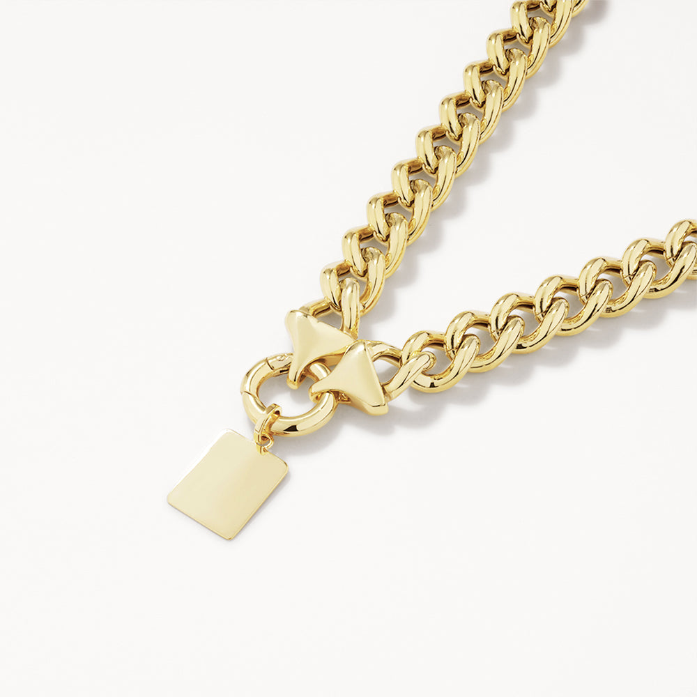 Personalized Gold Rectangle Pendant Necklace 5