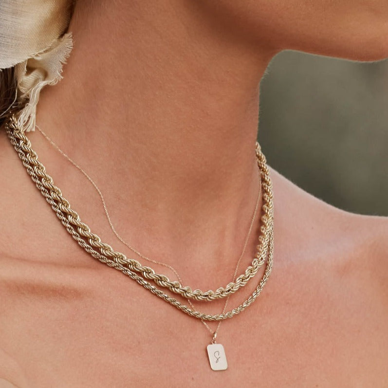 Personalized Gold Rectangle Pendant Necklace 10