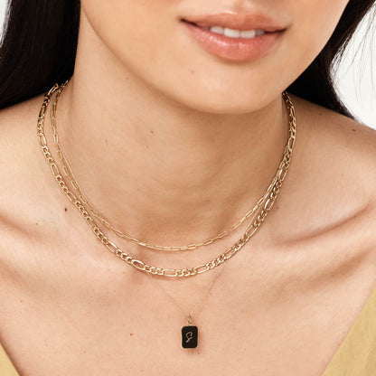 Personalized Gold Rectangle Pendant Necklace 7