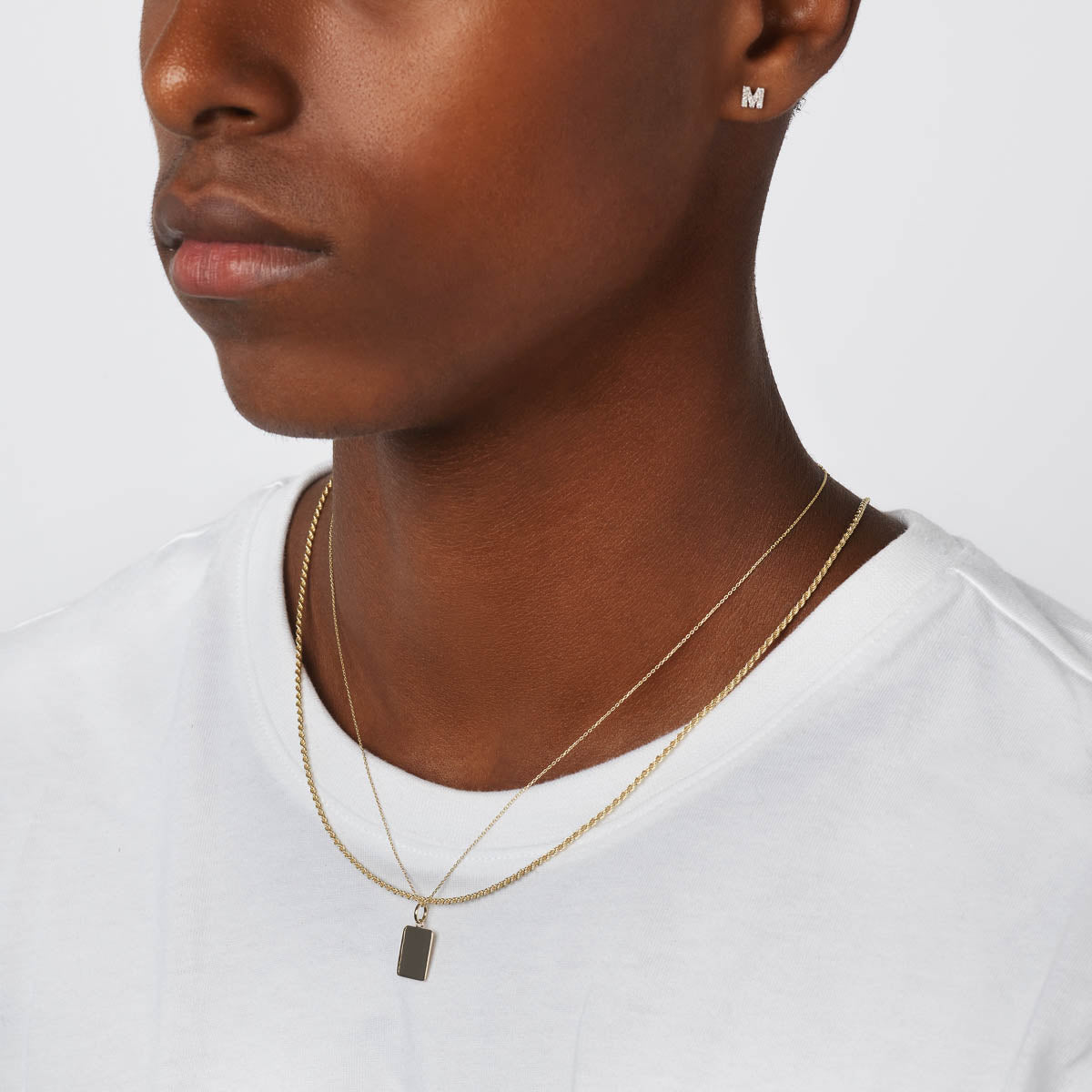 Personalized Gold Rectangle Pendant Necklace 6
