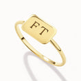 Load image into Gallery viewer, Personalized Gold Rectangle Signet Ring
