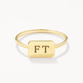 Load image into Gallery viewer, Personalized Gold Rectangle Signet Ring
