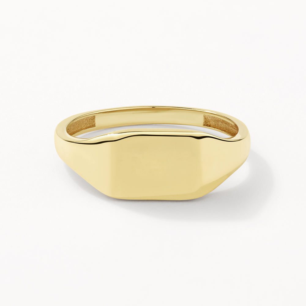 Personalized Gold Rectangle Signet Ring