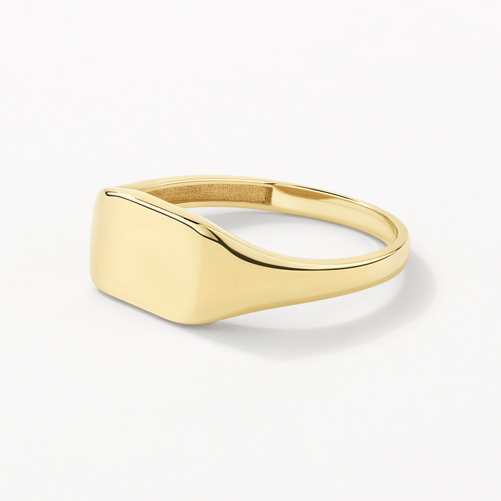 Personalized Gold Rectangle Signet Ring