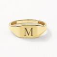 Load image into Gallery viewer, Personalized Gold Rectangle Signet Ring
