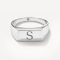 Load image into Gallery viewer, Personalized Engraved Signet Wedding Band
