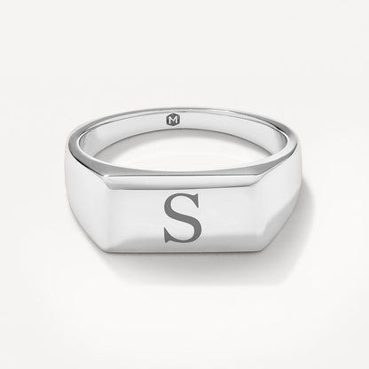 Personalized Engraved Signet Wedding Band 1