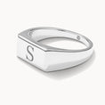 Load image into Gallery viewer, Personalized Engraved Signet Wedding Band
