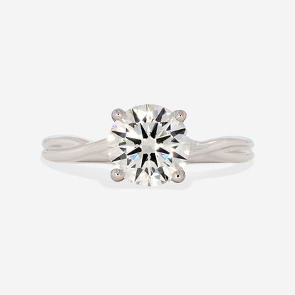 Solitaire & Criss Cross-1.5 CT Round Lab Grown Diamond Engagement Ring