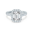 Load image into Gallery viewer, 1.01 CT Emerald Cut Lab-Grown Diamond Halo & Pave Engagement Ring
