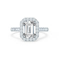 Load image into Gallery viewer, 1.01 CT Emerald-Cut Lab Grown Diamond Halo & Pave Engagement Ring
