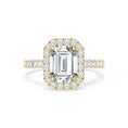 Load image into Gallery viewer, 1.01 CT Emerald-Cut Lab Grown Diamond Halo & Pave Engagement Ring
