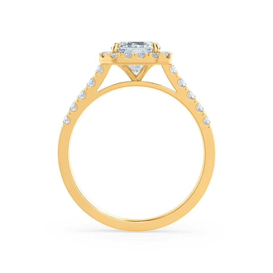 1.50 CT Radiant Lab Grown Diamond Halo & Pave Engagement Ring 5