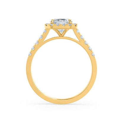 1.50 CT Radiant Lab Grown Diamond Halo & Pave Engagement Ring 5