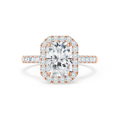 2.50 CT Radiant Lab-Grown Diamond Halo & Pave Engagement Ring 3