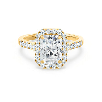 1.50 CT Radiant Lab Grown Diamond Halo & Pave Engagement Ring 7