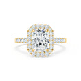 Load image into Gallery viewer, 1.50 CT Radiant Lab Grown Diamond Halo & Pave Engagement Ring
